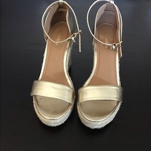 Le Château gold wedge sandals